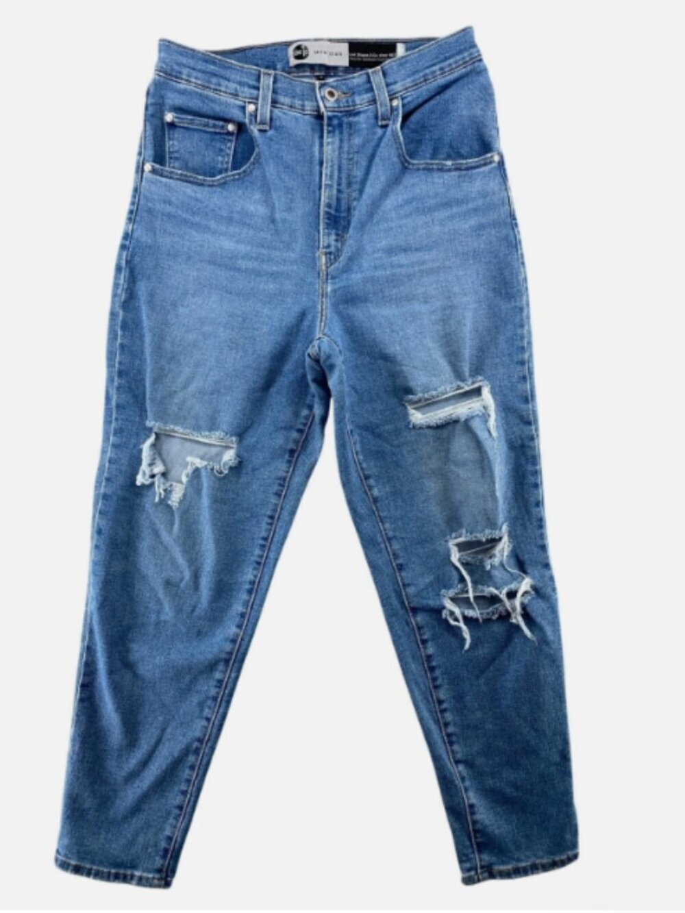 Levi’s SilverTab Mom Jeans Distressed Medium Wash W30 Y2K Denim - Picture 2 of 9